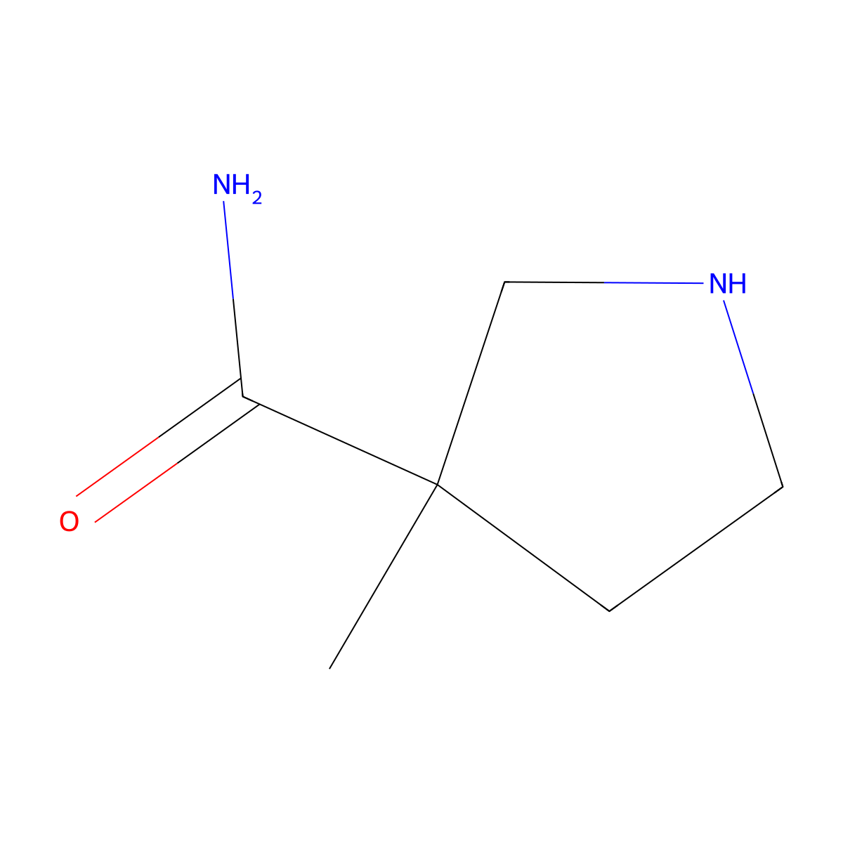 3-Methylpyrrolidine-3-carboxamide molecular structure, CAS 1341559-46-3