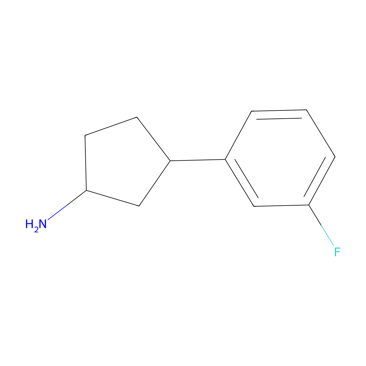 3-(3-Fluorophenyl)cyclopentan-1-amine molecular structure, CAS 1341561-75-8