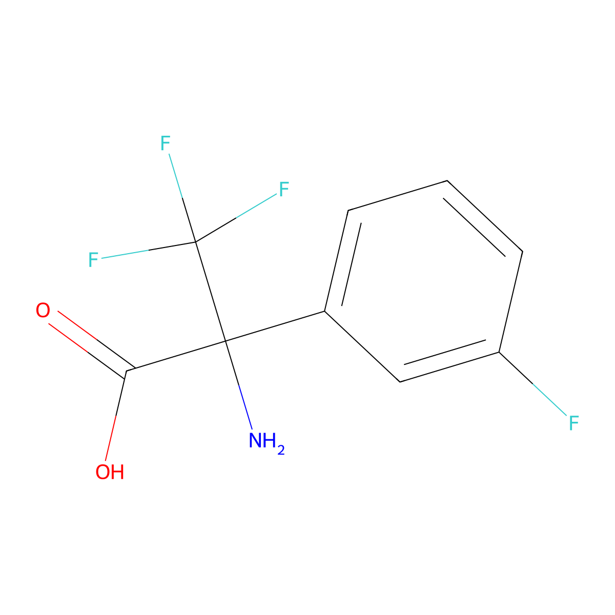 2-Amino-3,3,3-trifluoro-2-(3-fluorophenyl)propanoic acid molecular structure, CAS 1341562-07-9