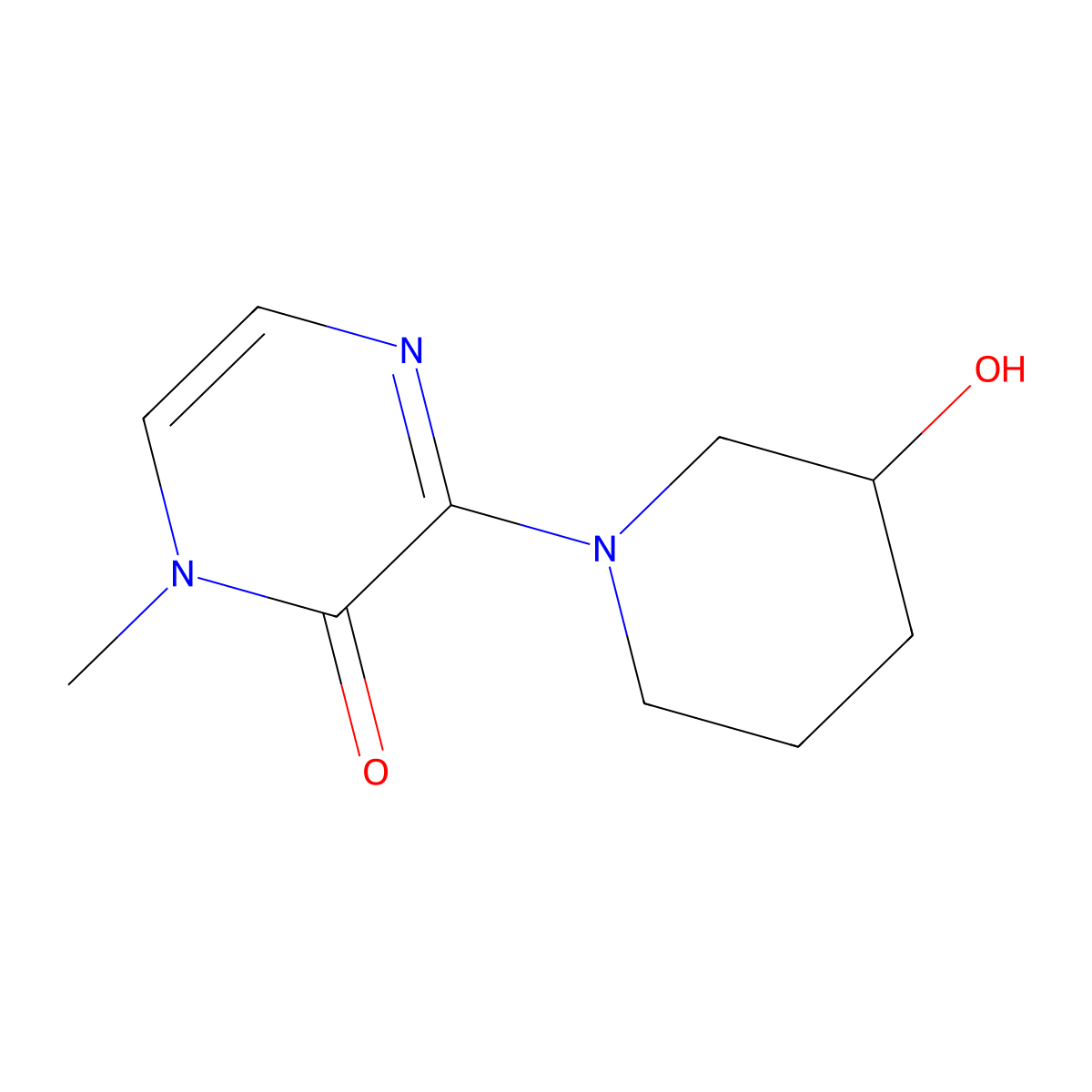 3-(3-hydroxypiperidin-1-yl)-1-methylpyrazin-2(1H)-one molecular structure, CAS 1341563-84-5