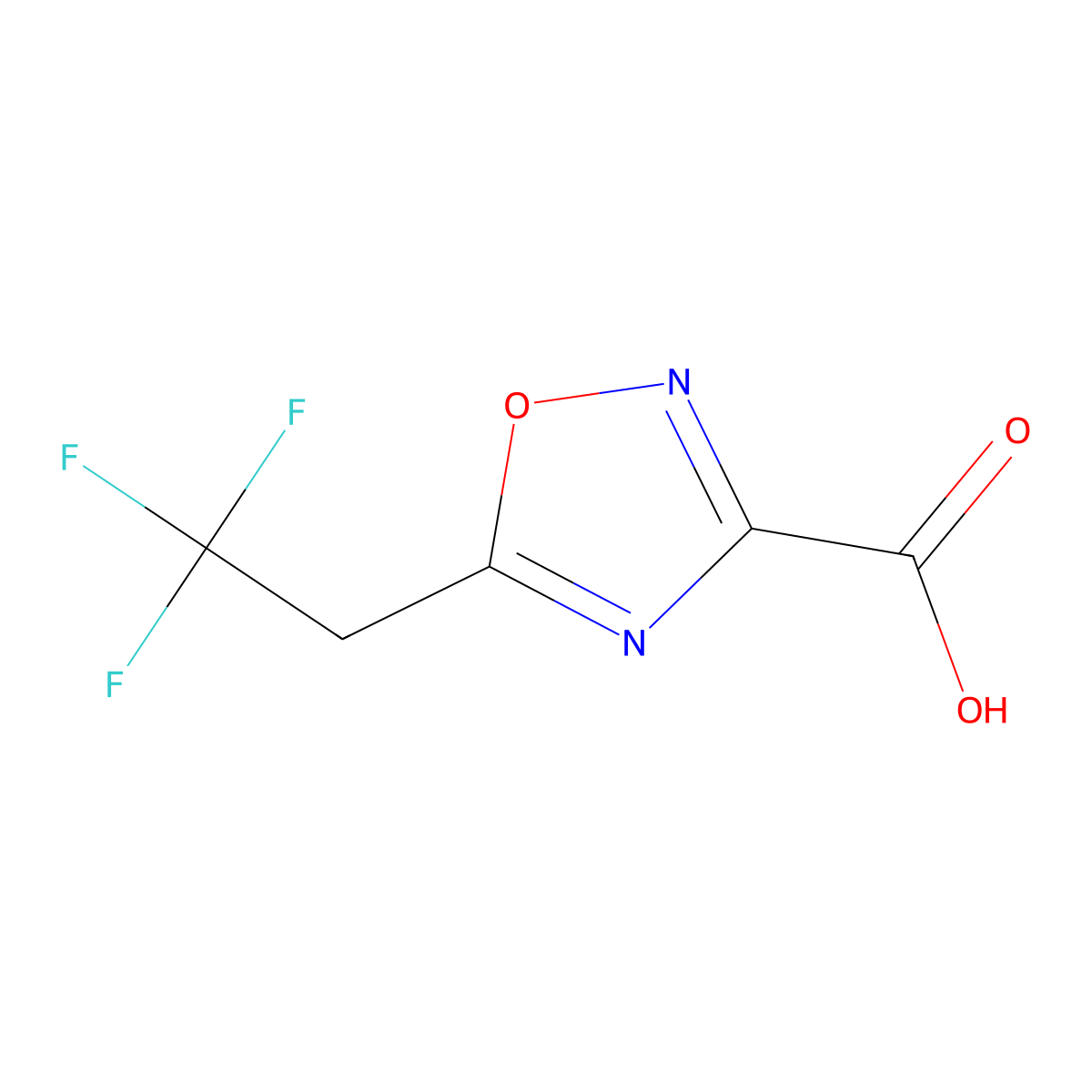 5-(2,2,2-Trifluoroethyl)-1,2,4-oxadiazole-3-carboxylic acid molecular structure, CAS 1341565-33-0