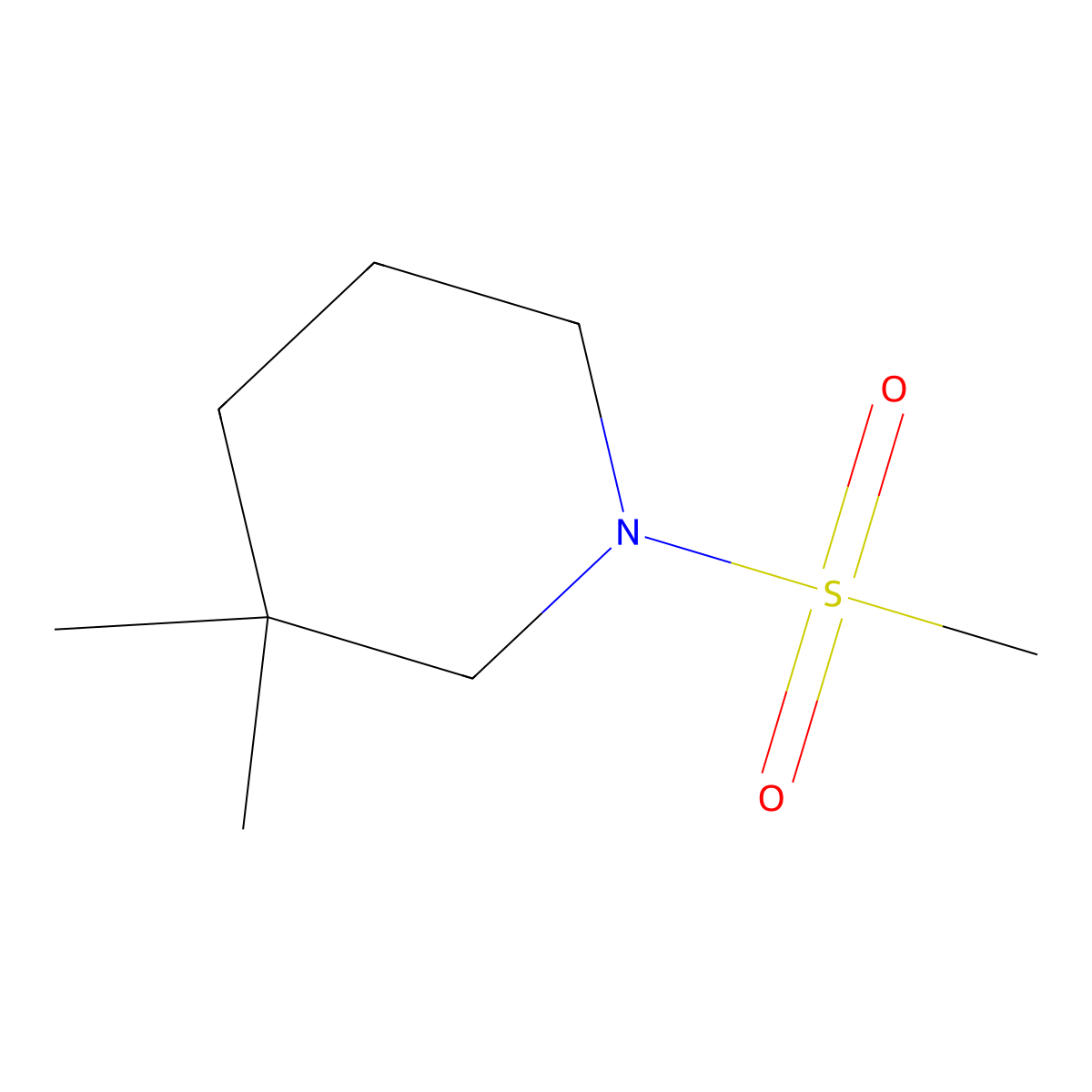 3,3-Dimethyl-1-(methylsulfonyl)piperidine molecular structure, CAS 1341565-77-2