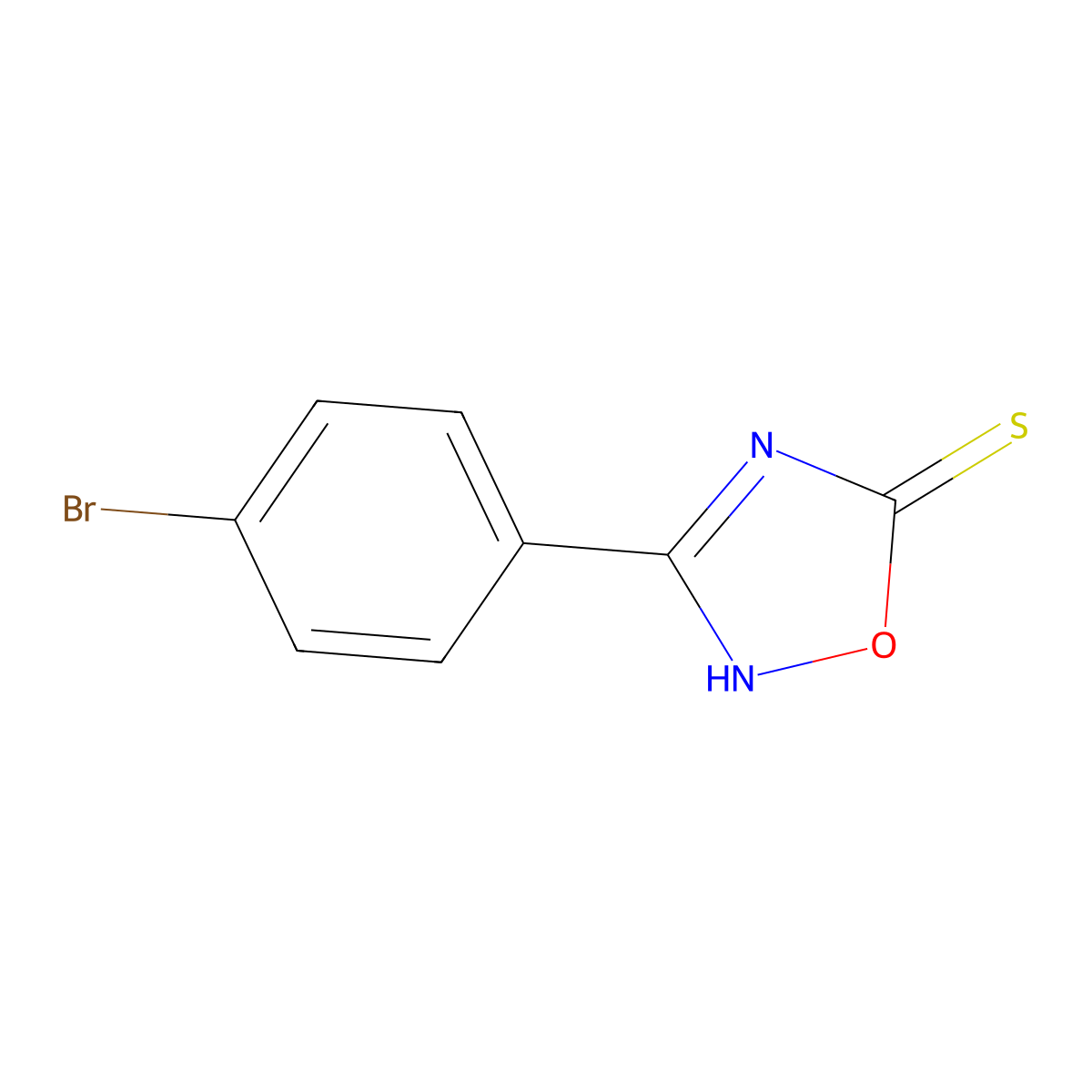 3-(4-Bromophenyl)-1,2,4-oxadiazole-5-thiol molecular structure, CAS 1341567-52-9