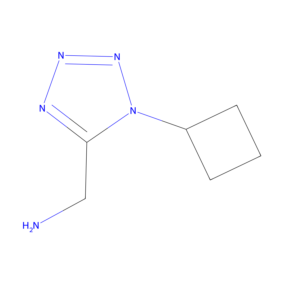 1-(1-cyclobutyl-1H-1,2,3,4-tetrazol-5-yl)methanamine molecular structure, CAS 1341568-31-7