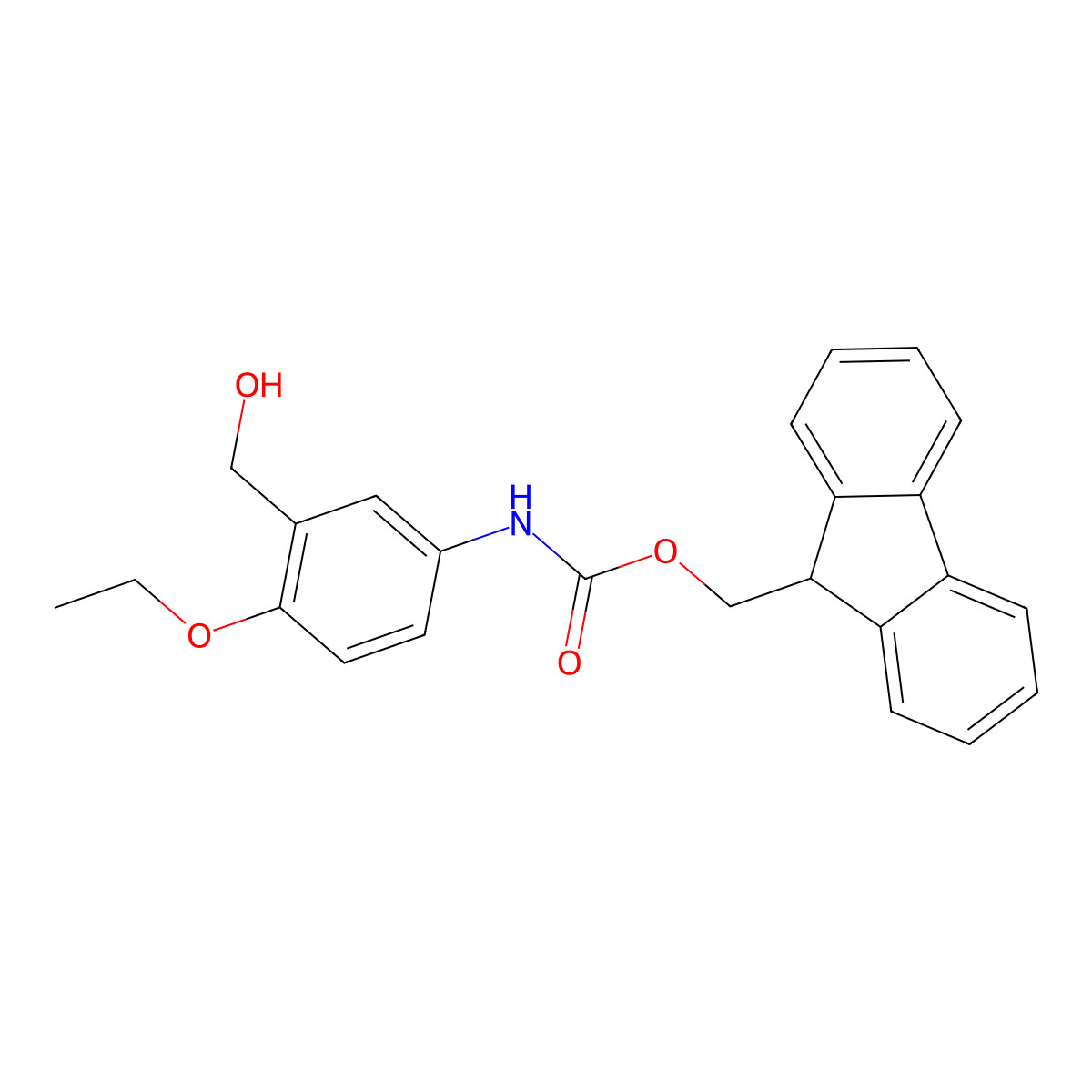 (9H-fluoren-9-yl)methyl N-[4-ethoxy-3-(hydroxymethyl)phenyl]carbamate molecular structure, CAS 1341568-46-4