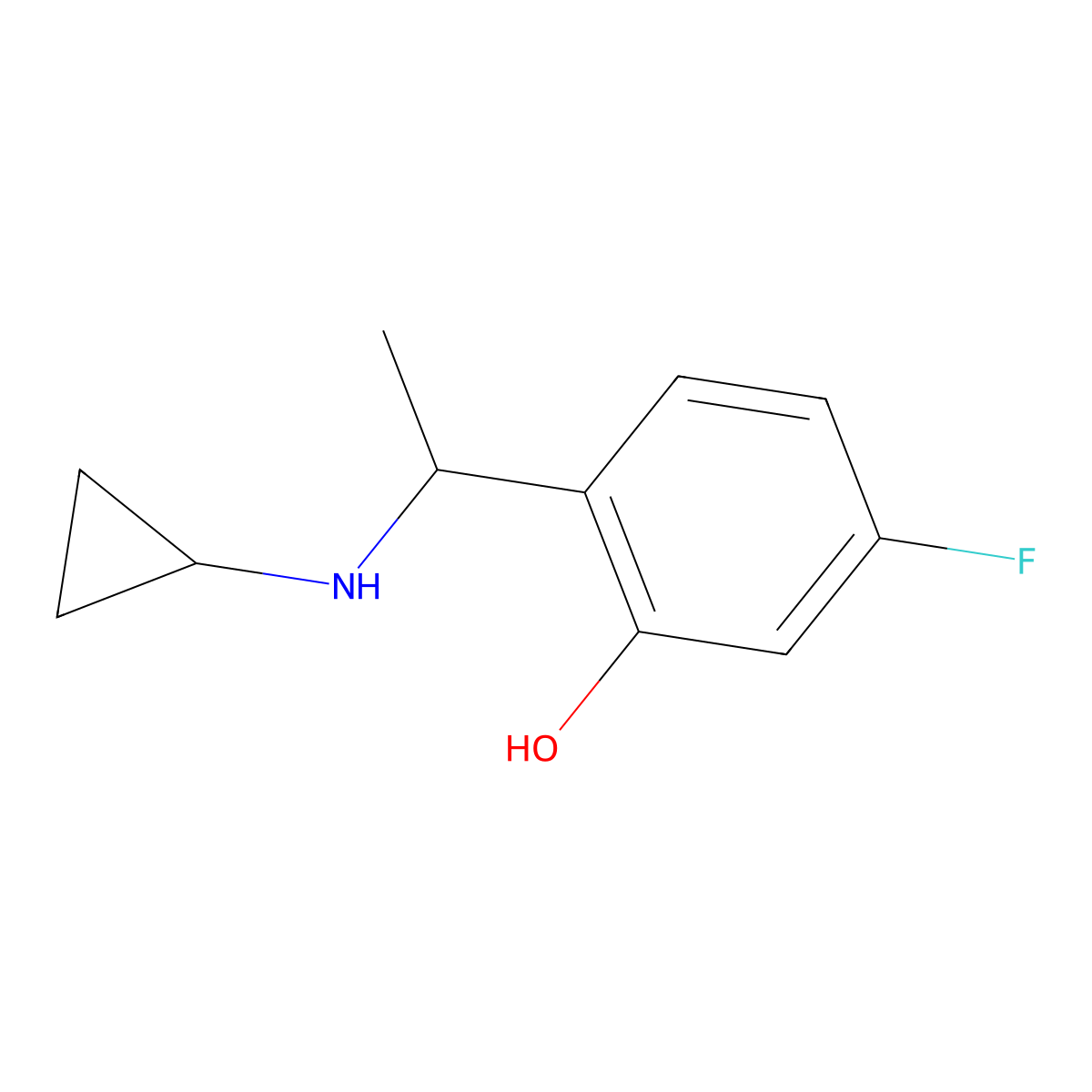 2-[1-(Cyclopropylamino)ethyl]-5-fluorophenol molecular structure, CAS 1341569-86-5