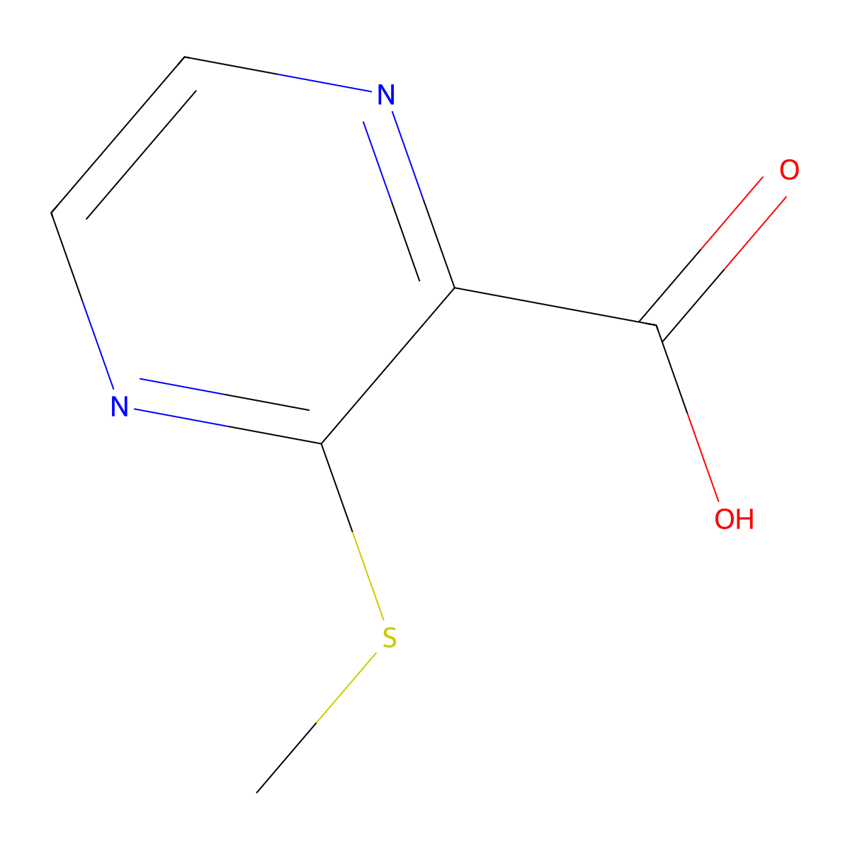 3-(Methylthio)pyrazine-2-carboxylic acid molecular structure, CAS 1341569-95-6