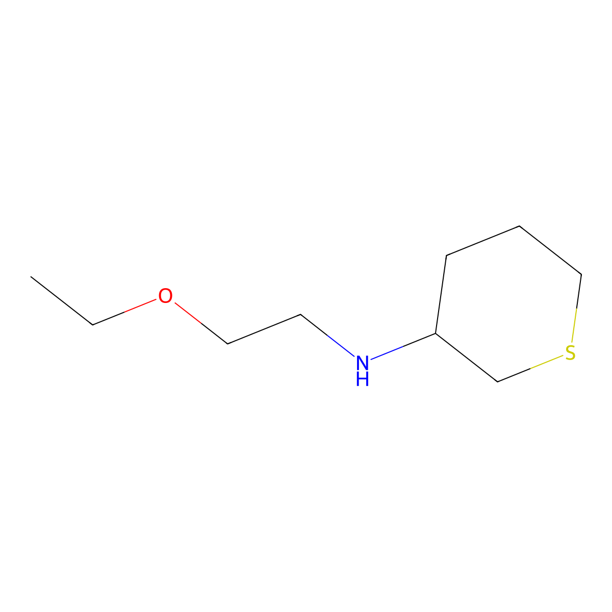 N-(2-ethoxyethyl)thian-3-amine molecular structure, CAS 1341575-16-3