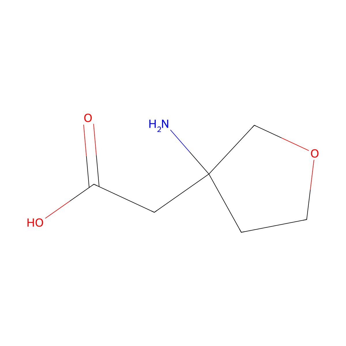 2-(3-Aminooxolan-3-yl)acetic acid molecular structure, CAS 1341575-20-9