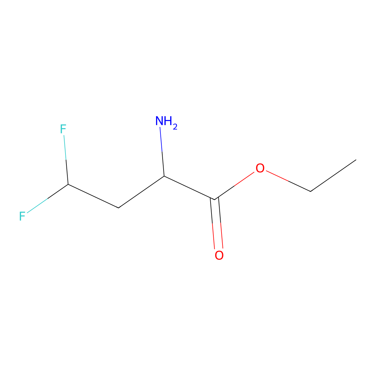 Ethyl 2-amino-4,4-difluorobutanoate molecular structure, CAS 1341577-18-1
