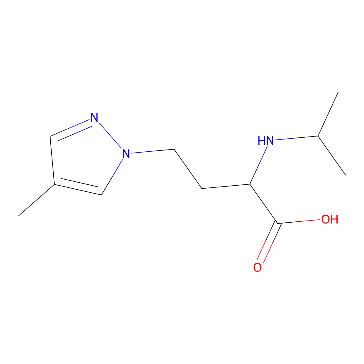 2-(Isopropylamino)-4-(4-methyl-1h-pyrazol-1-yl)butanoic acid molecular structure, CAS 1341577-19-2