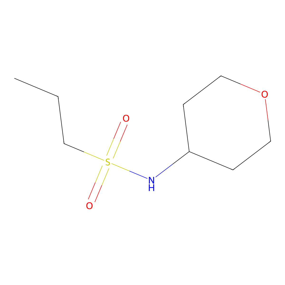 N-(oxan-4-yl)propane-1-sulfonamide molecular structure, CAS 1341578-46-8