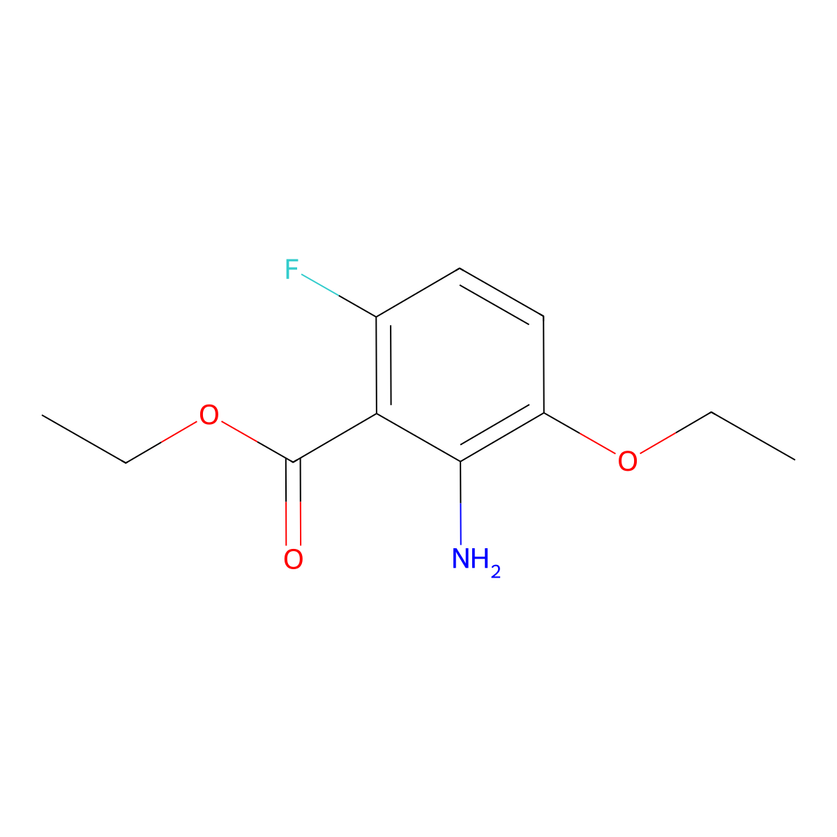 Ethyl 2-amino-3-ethoxy-6-fluorobenzoate molecular structure, CAS 1341578-95-7