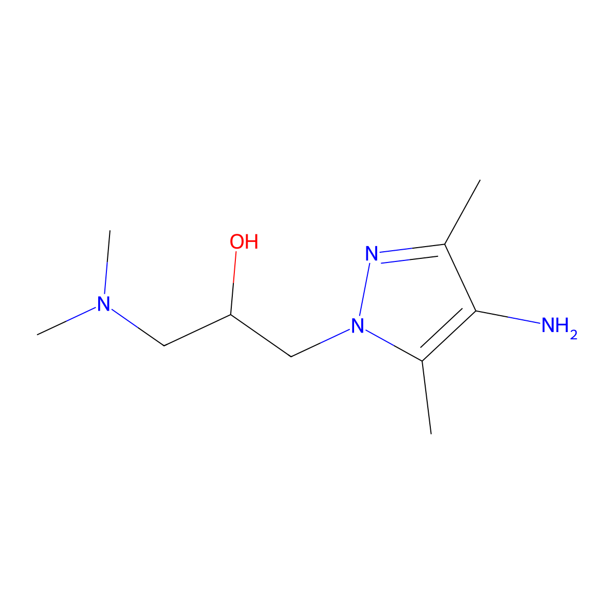 1-(4-Amino-3,5-dimethyl-1h-pyrazol-1-yl)-3-(dimethylamino)propan-2-ol molecular structure, CAS 1341581-87-0