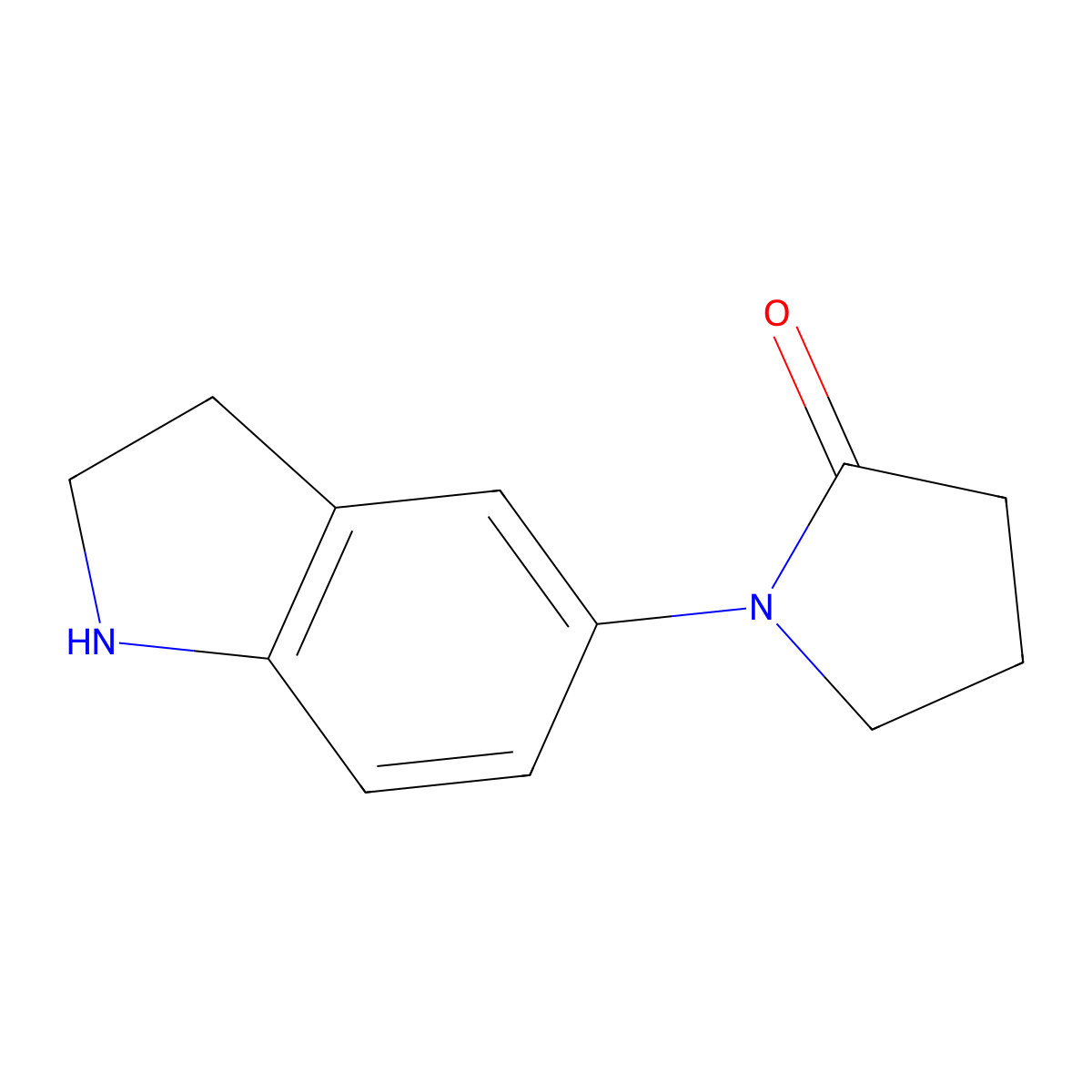 1-(2,3-dihydro-1H-indol-5-yl)pyrrolidin-2-one molecular structure, CAS 1341582-10-2