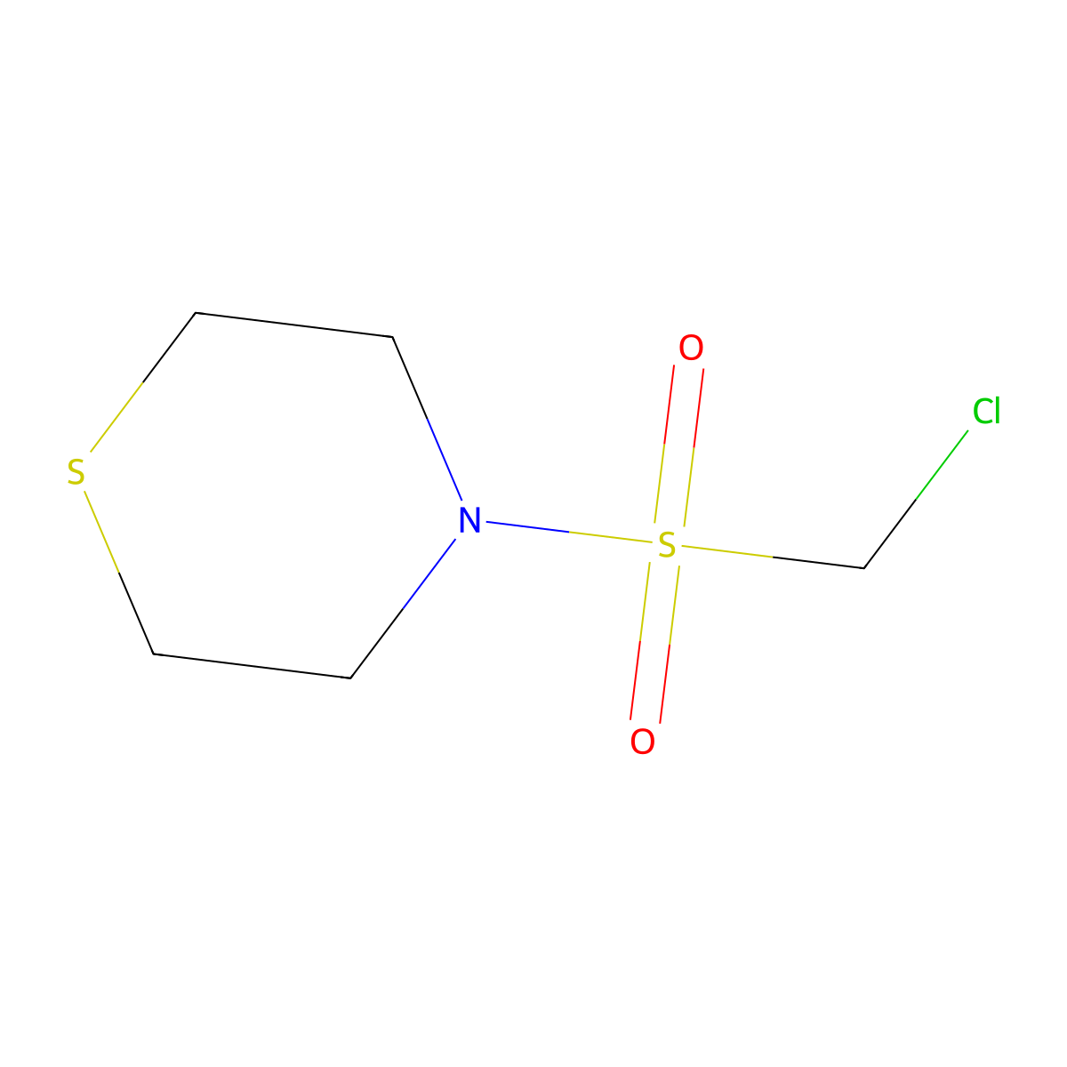 4-Chloromethanesulfonylthiomorpholine molecular structure, CAS 1341587-61-8