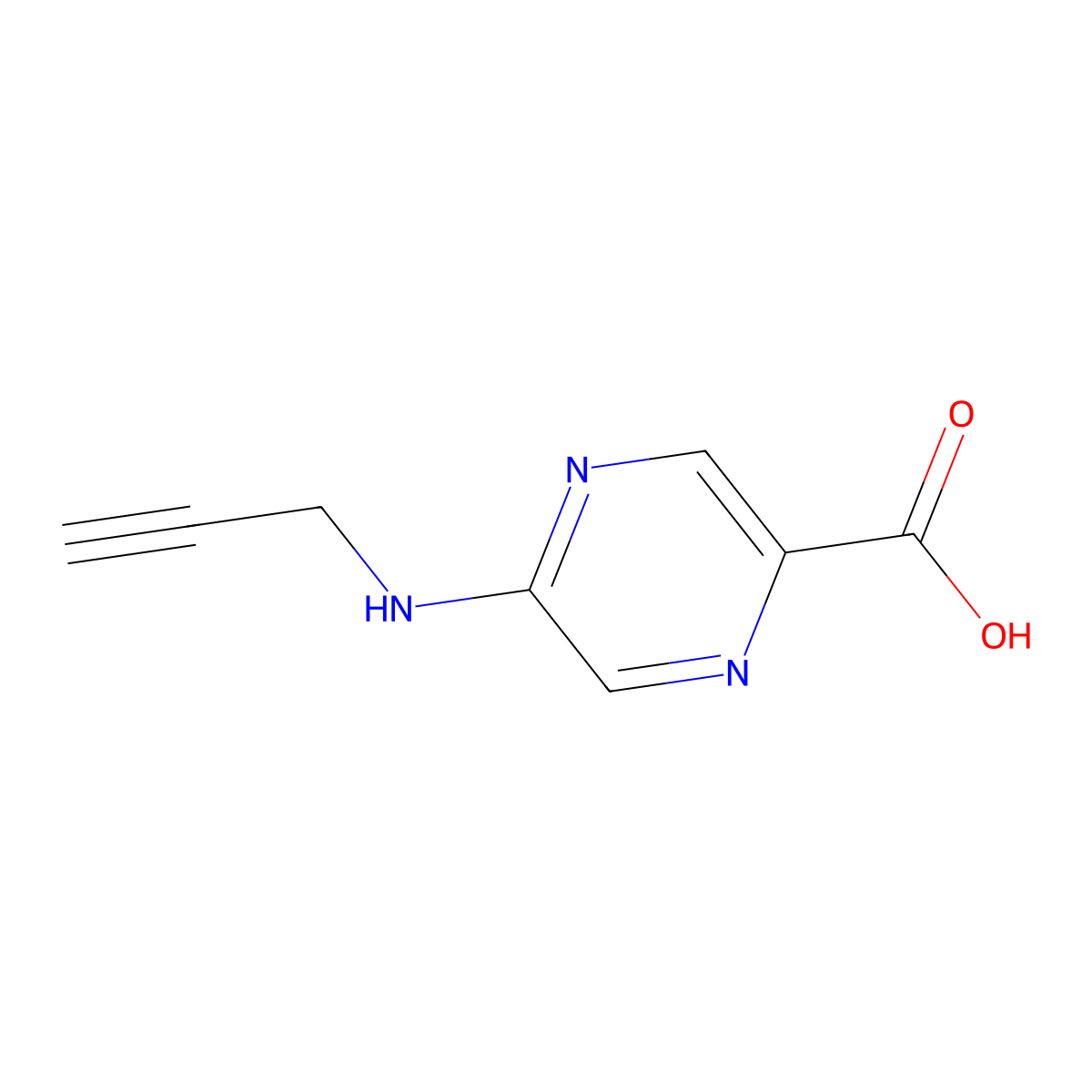 5-(Prop-2-yn-1-ylamino)pyrazine-2-carboxylic acid molecular structure, CAS 1341587-71-0