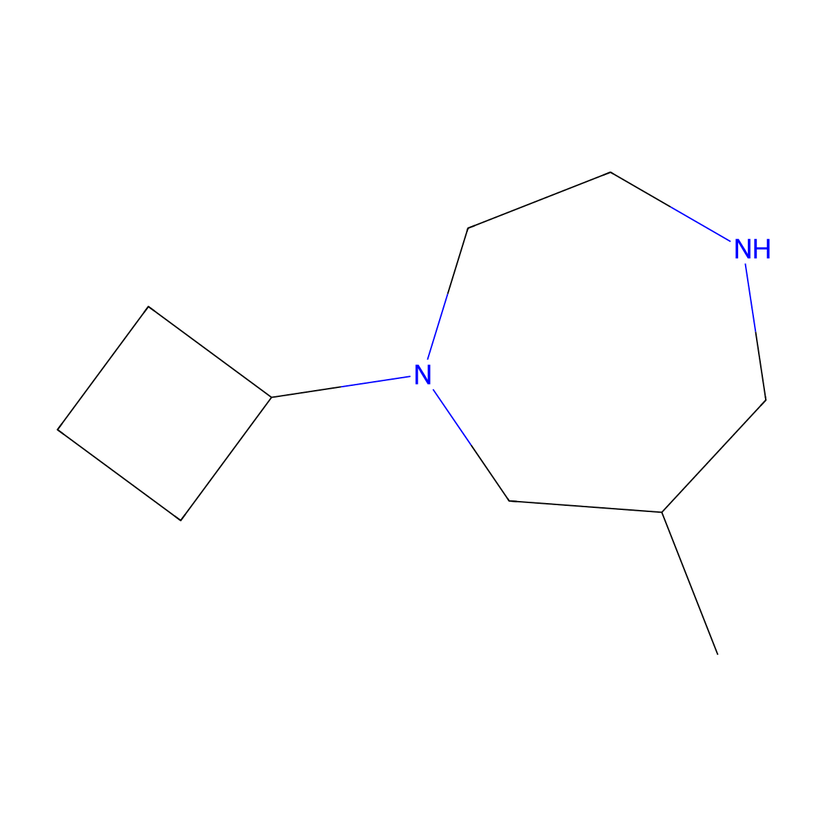 1-Cyclobutyl-6-methyl-1,4-diazepane molecular structure, CAS 1341589-67-0