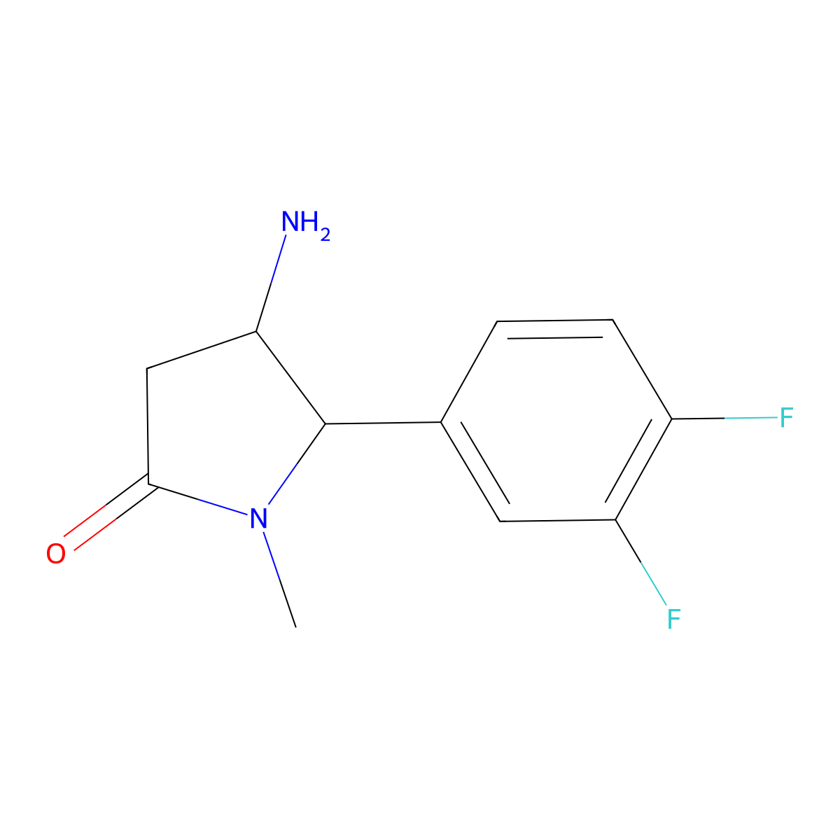 4-Amino-5-(3,4-difluorophenyl)-1-methylpyrrolidin-2-one molecular structure, CAS 1341590-07-5