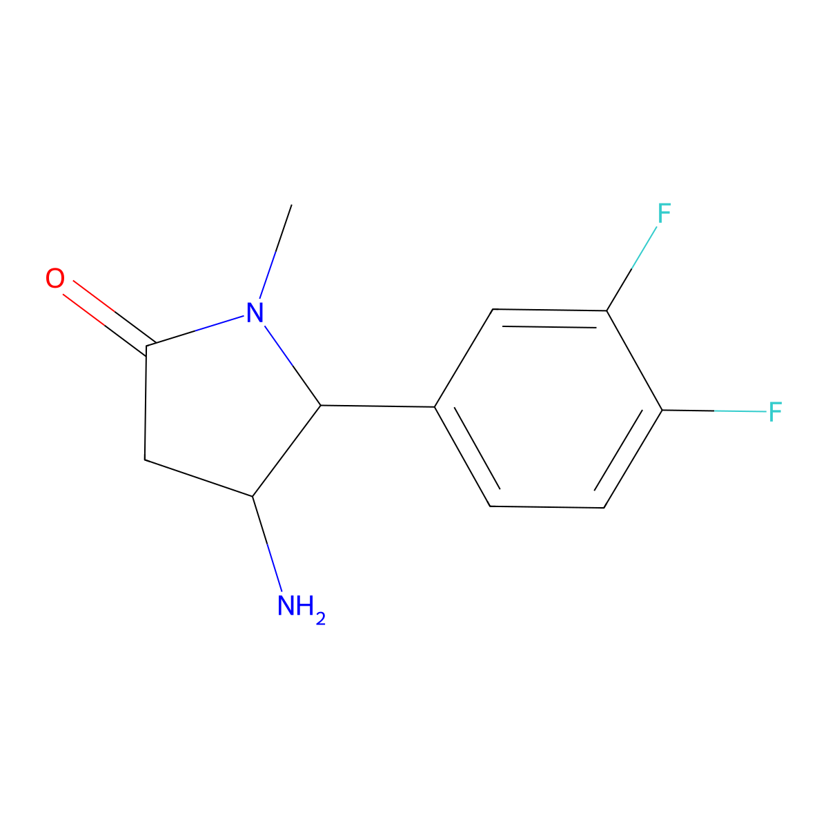 4-Amino-5-(3,4-difluorophenyl)-1-methylpyrrolidin-2-one molecular structure, CAS 1341590-07-5