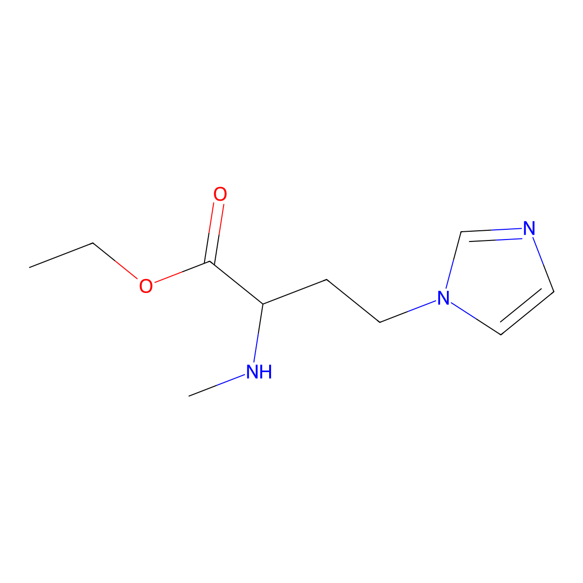 ethyl 4-(1H-imidazol-1-yl)-2-(methylamino)butanoate molecular structure, CAS 1341590-66-6