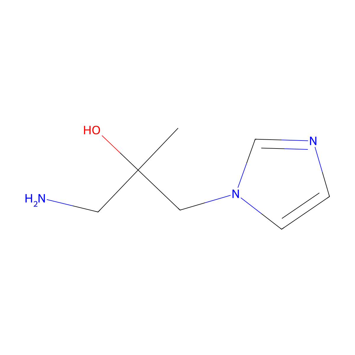 1-amino-3-(1H-imidazol-1-yl)-2-methylpropan-2-ol molecular structure, CAS 1341591-81-8