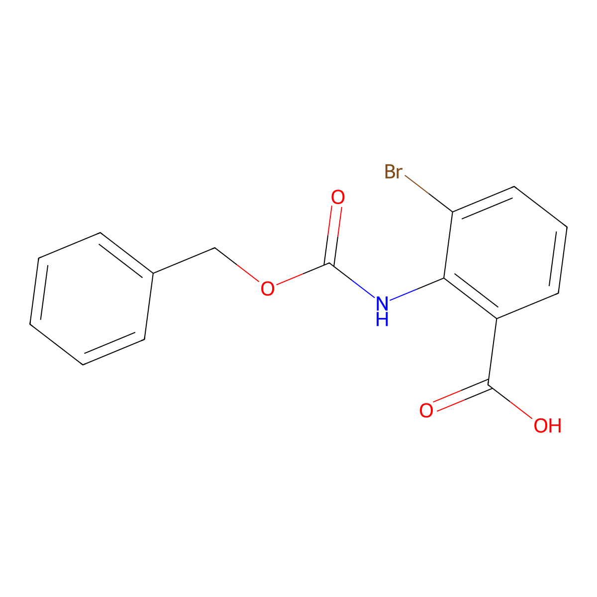 2-(((Benzyloxy)carbonyl)amino)-3-bromobenzoic acid molecular structure, CAS 1341592-11-7