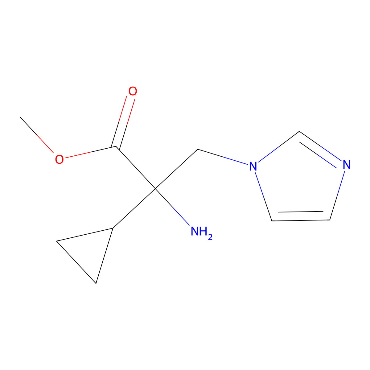 Methyl 2-amino-2-cyclopropyl-3-(1h-imidazol-1-yl)propanoate molecular structure, CAS 1341595-44-5