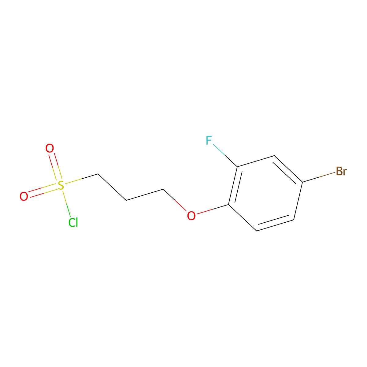 3-(4-Bromo-2-fluorophenoxy)propane-1-sulfonyl chloride molecular structure, CAS 1341595-91-2