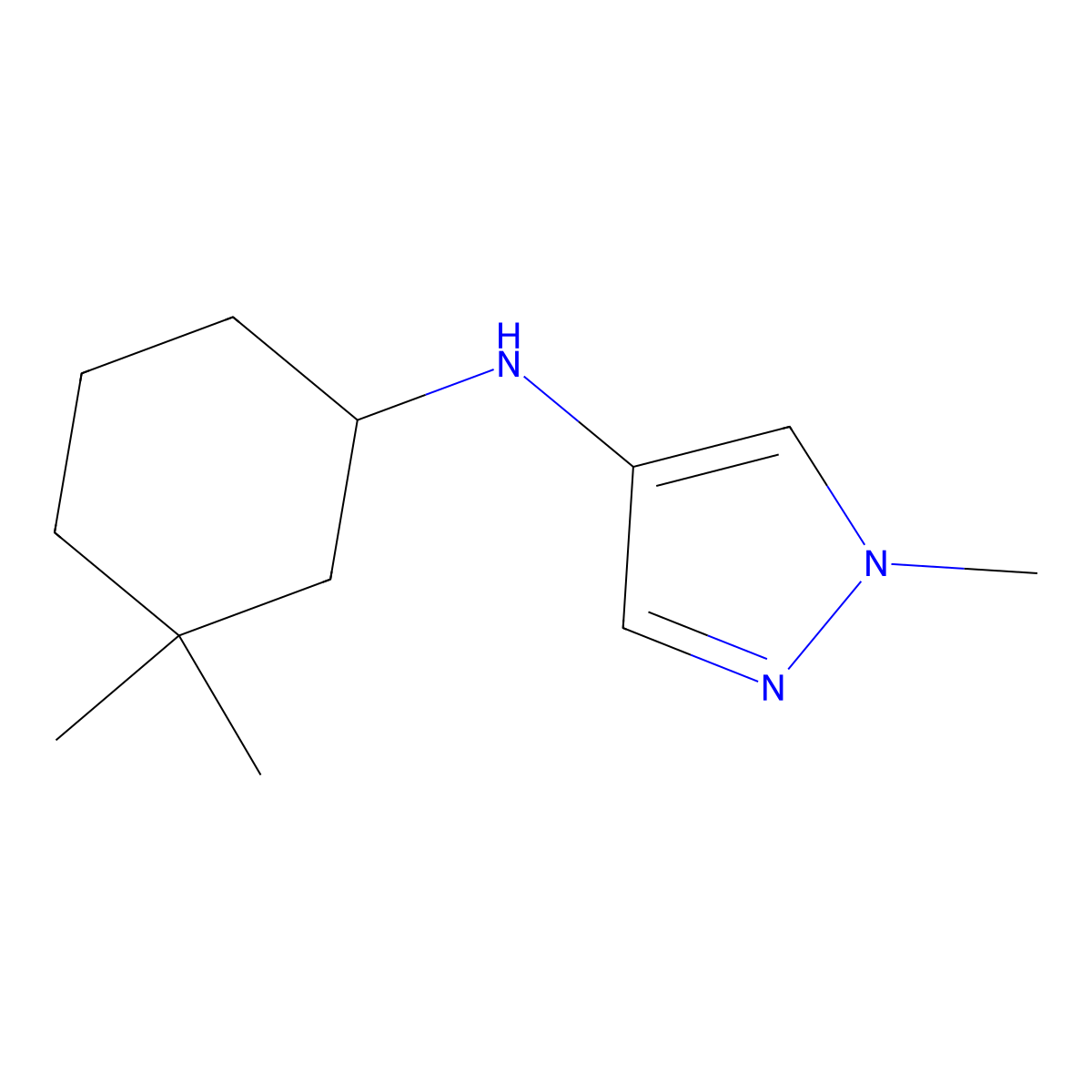 N-(3,3-Dimethylcyclohexyl)-1-methyl-1H-pyrazol-4-amine molecular structure, CAS 1341596-23-3