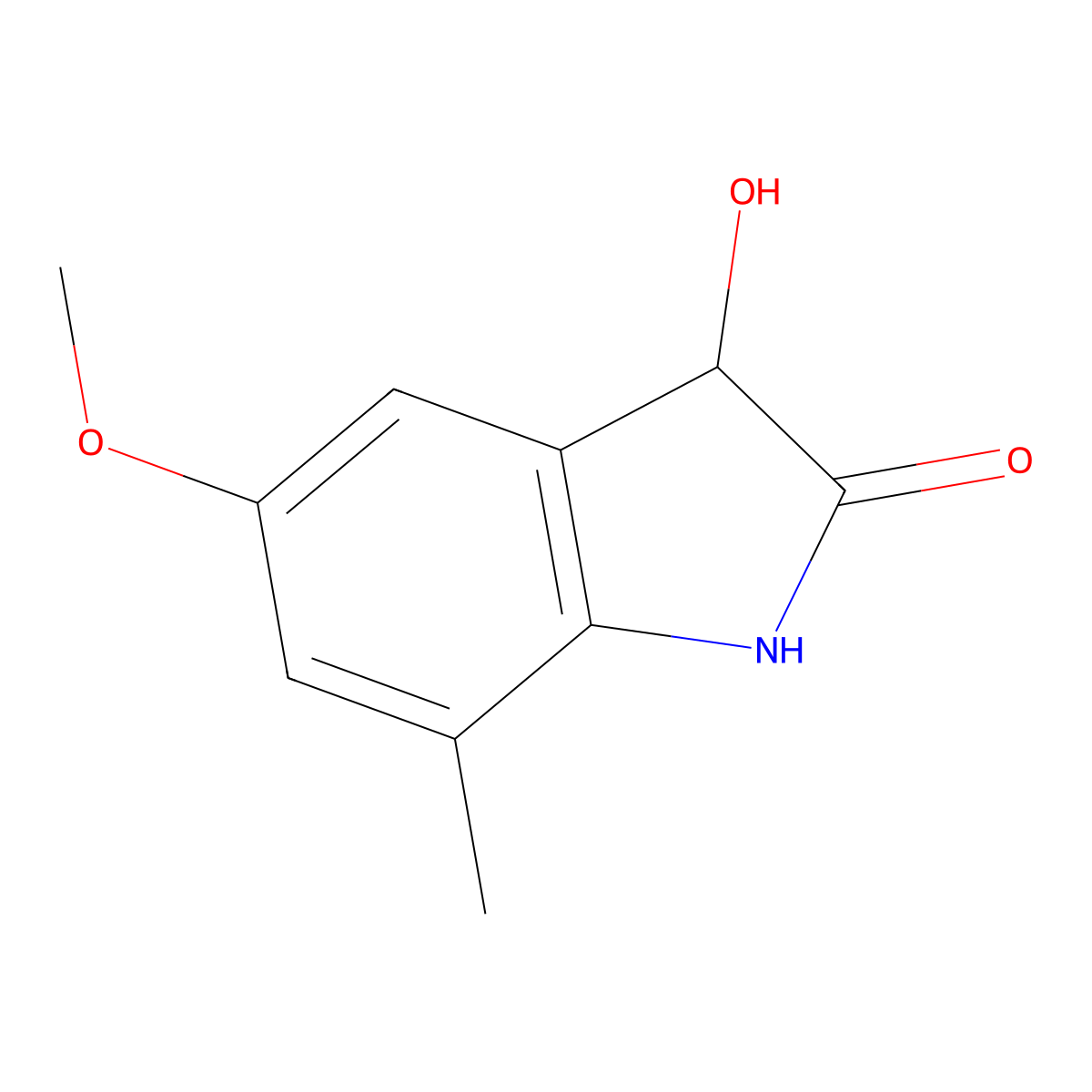3-Hydroxy-5-methoxy-7-methyl-2,3-dihydro-1h-indol-2-one molecular structure, CAS 1341596-53-9