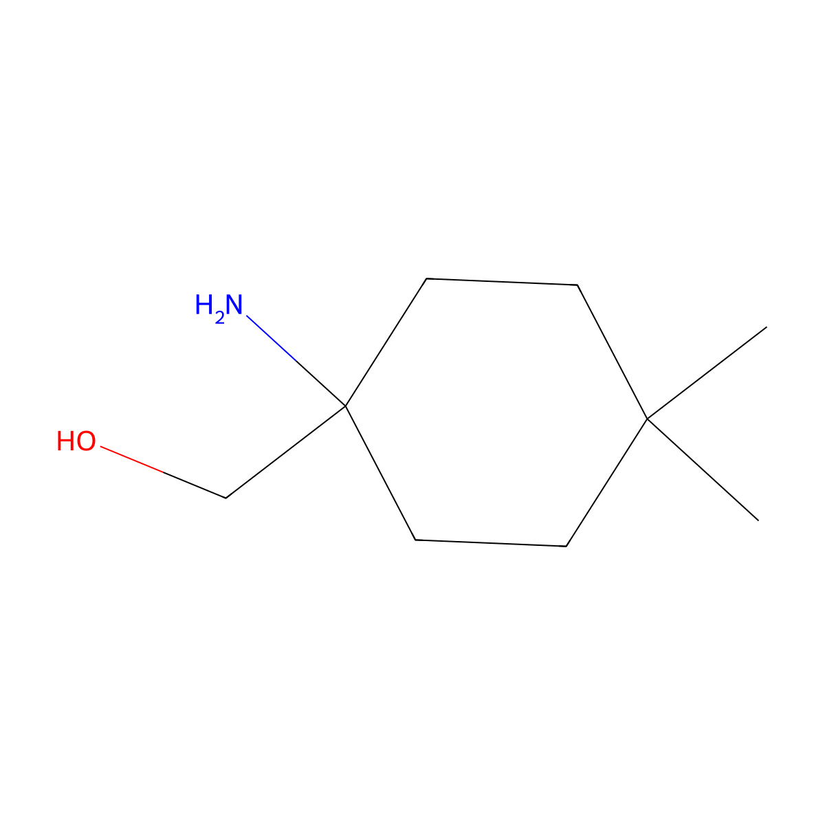 (1-Amino-4,4-dimethylcyclohexyl)methanol molecular structure, CAS 1341597-70-3