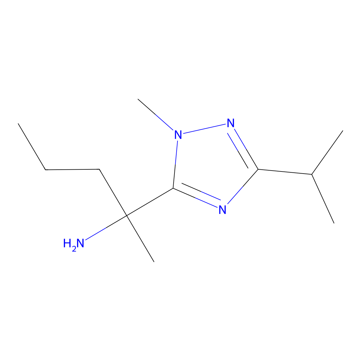 2-(3-Isopropyl-1-methyl-1h-1,2,4-triazol-5-yl)pentan-2-amine molecular structure, CAS 1341597-86-1