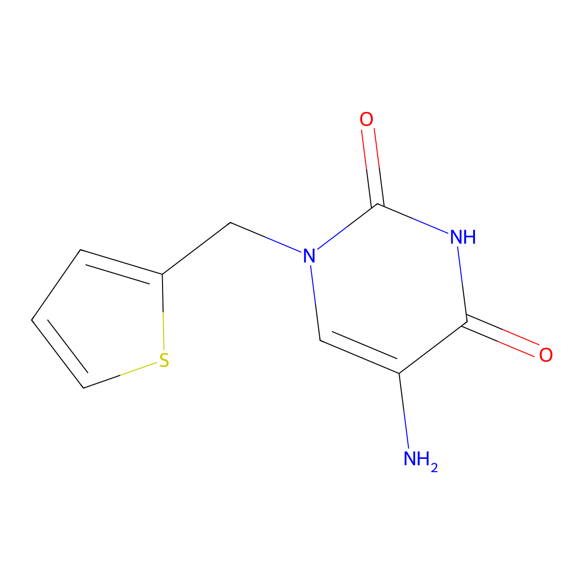 5-Amino-1-(thiophen-2-ylmethyl)pyrimidine-2,4(1h,3h)-dione molecular structure, CAS 1341598-54-6