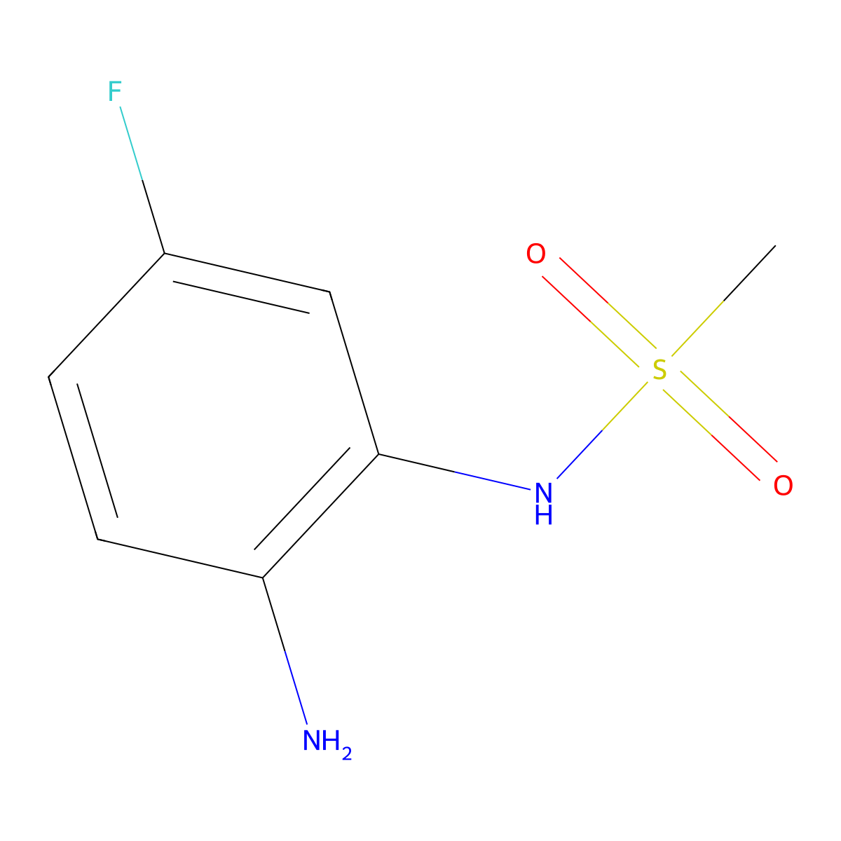 N-(2-amino-5-fluorophenyl)methanesulfonamide molecular structure, CAS 1341599-69-6