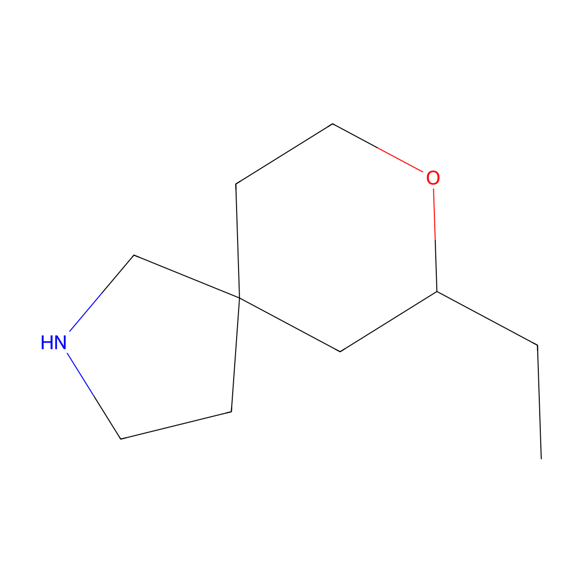 7-Ethyl-8-oxa-2-azaspiro[4.5]decane molecular structure, CAS 1341600-03-0