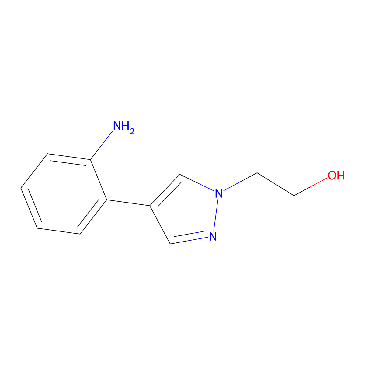 2-(4-(2-Aminophenyl)-1h-pyrazol-1-yl)ethan-1-ol molecular structure, CAS 1341600-35-8