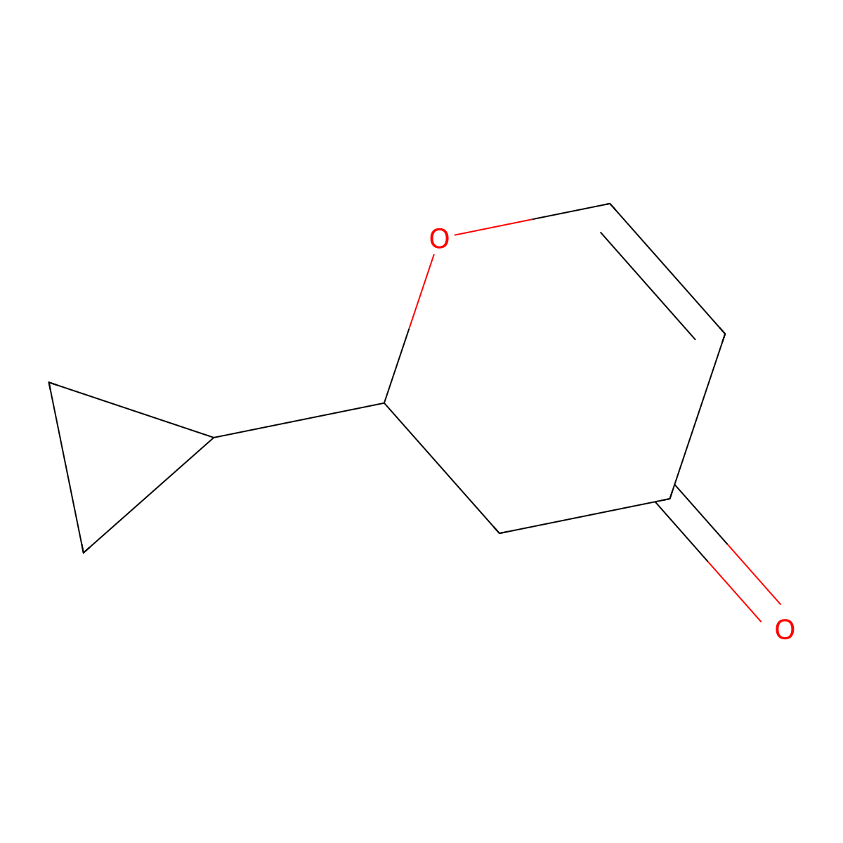 2-cyclopropyl-3,4-dihydro-2H-pyran-4-one molecular structure, CAS 1341600-53-0