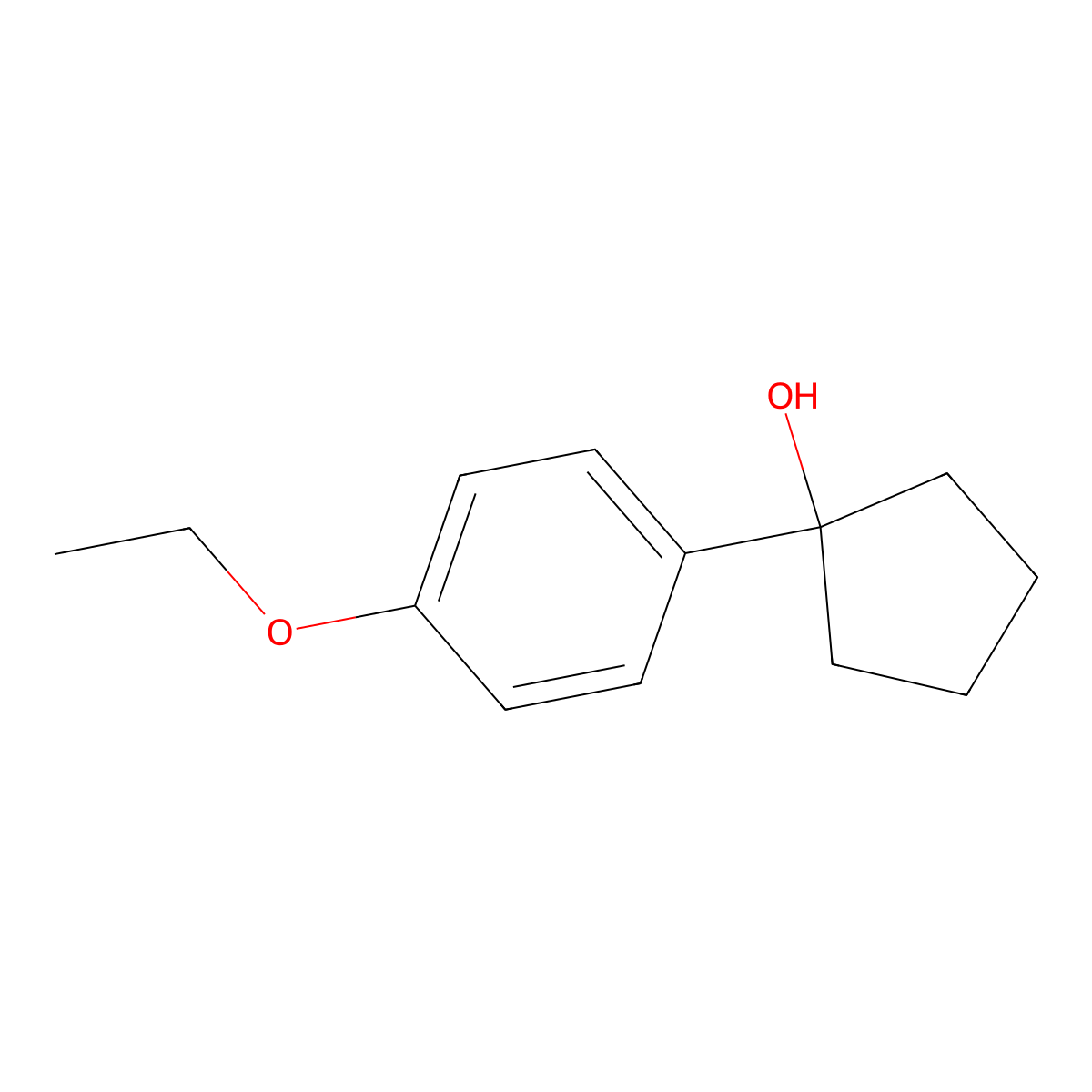 1-(4-Ethoxyphenyl)cyclopentan-1-ol molecular structure, CAS 1341608-55-6