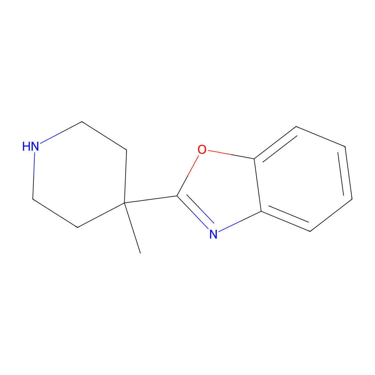 2-(4-Methylpiperidin-4-yl)benzo[d]oxazole molecular structure, CAS 1341609-27-5