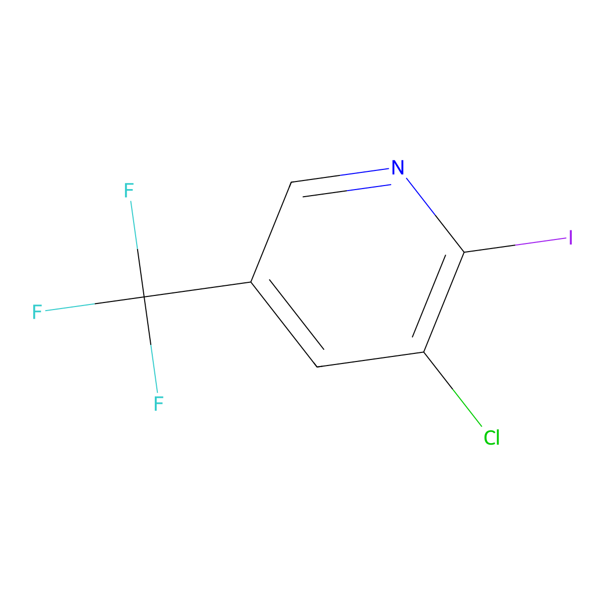 3-Chloro-2-iodo-5-(trifluoromethyl)pyridine molecular structure, CAS 134161-12-9