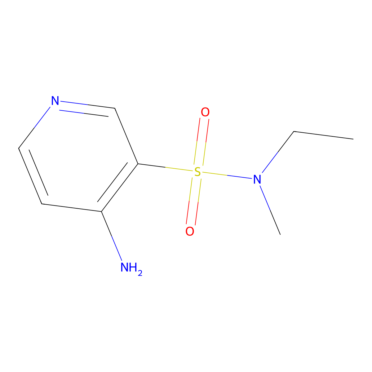 4-amino-N-ethyl-N-methylpyridine-3-sulfonamide molecular structure, CAS 1341610-03-4