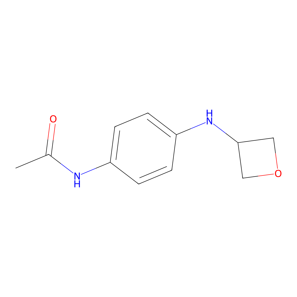 N-{4-[(oxetan-3-yl)amino]phenyl}acetamide molecular structure, CAS 1341610-07-8