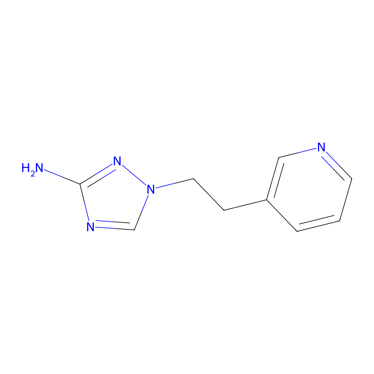 1-[2-(pyridin-3-yl)ethyl]-1H-1,2,4-triazol-3-amine molecular structure, CAS 1341612-31-4
