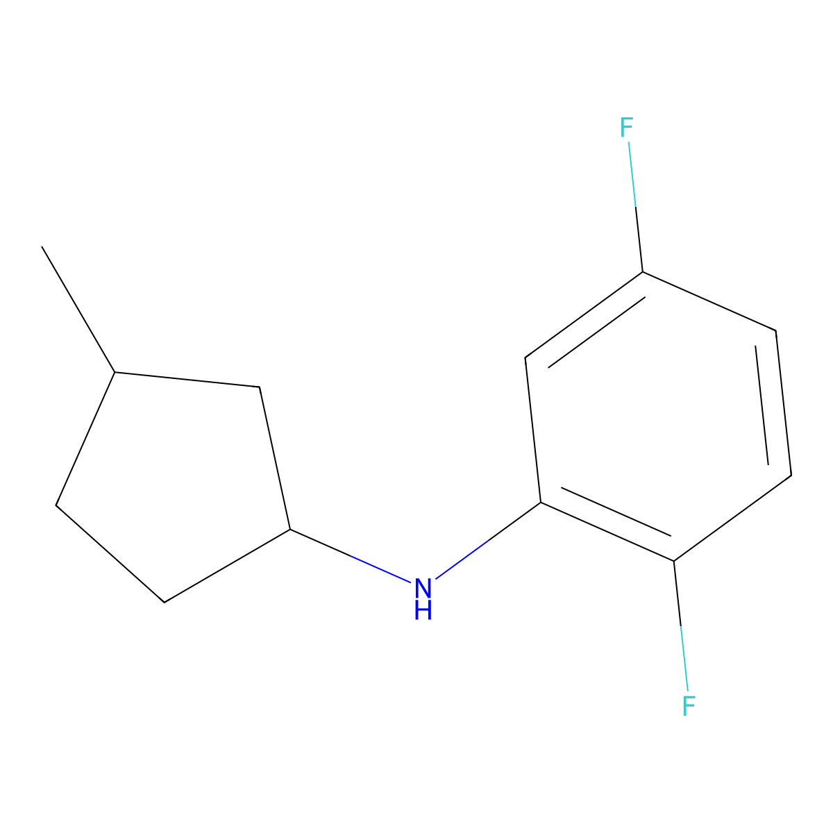 2,5-difluoro-N-(3-methylcyclopentyl)aniline molecular structure, CAS 1341613-93-1