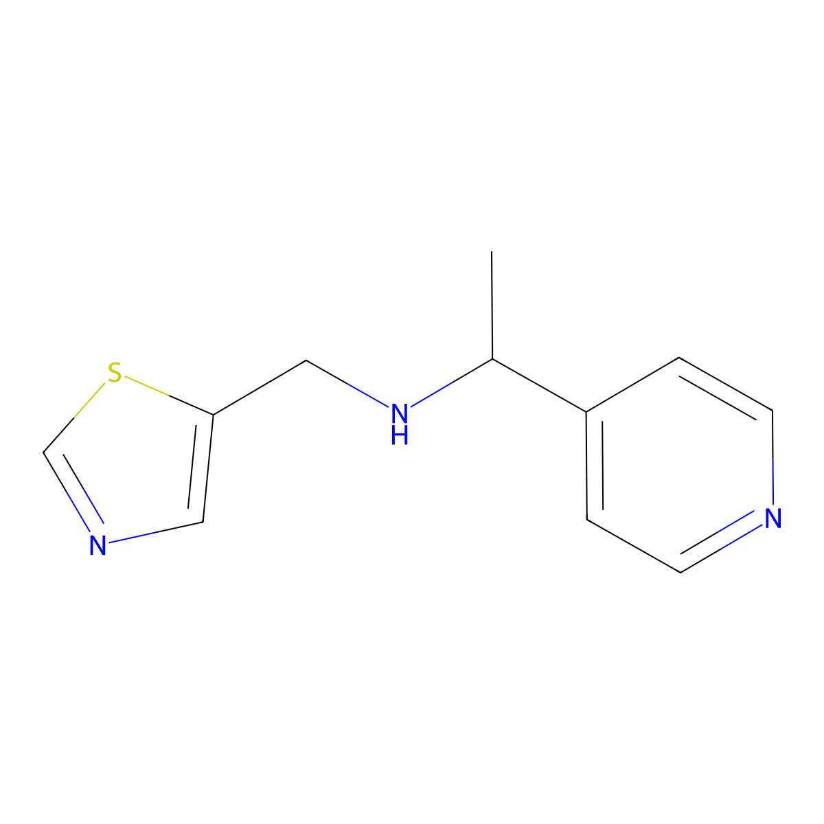 [1-(Pyridin-4-yl)ethyl][(1,3-thiazol-5-yl)methyl]amine molecular structure, CAS 1341616-93-0