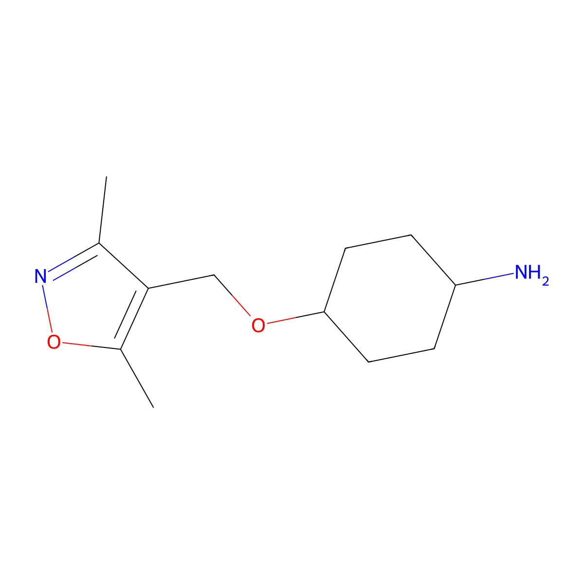 4-[(Dimethyl-1,2-oxazol-4-yl)methoxy]cyclohexan-1-amine molecular structure, CAS 1341619-86-0