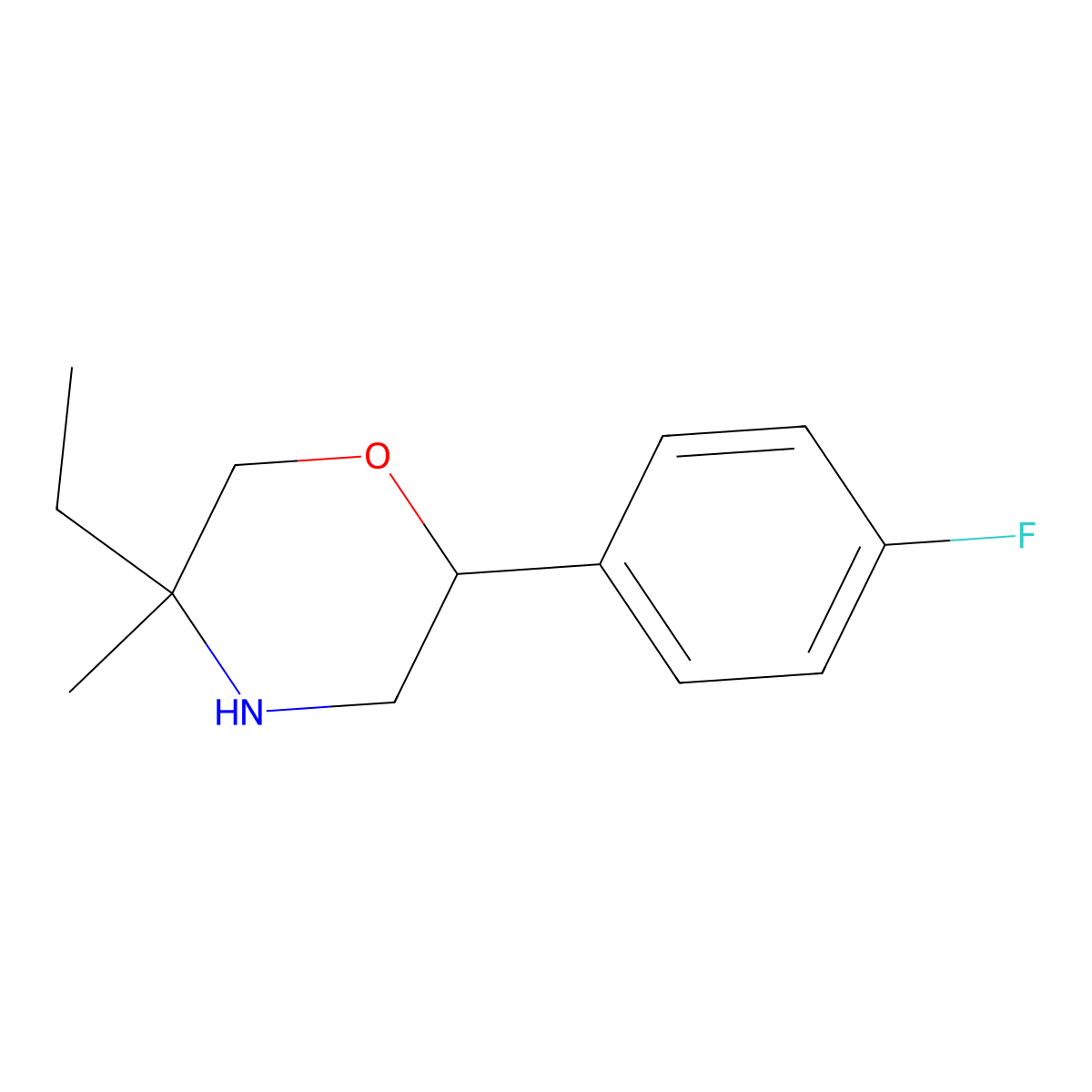 5-Ethyl-2-(4-fluorophenyl)-5-methylmorpholine molecular structure, CAS 1341620-94-7