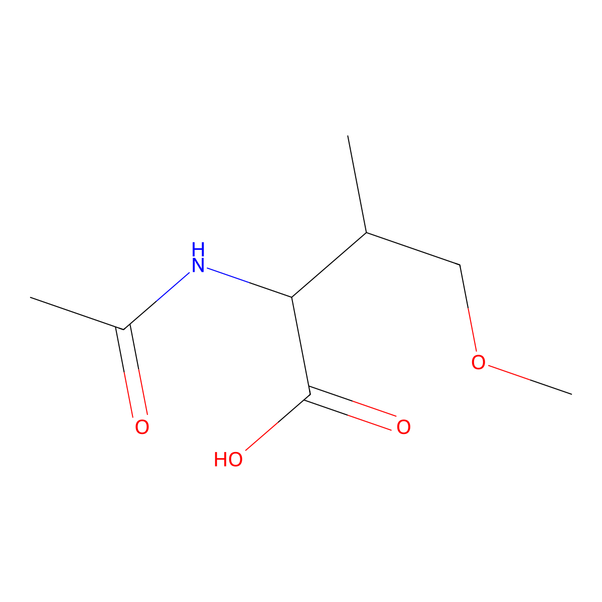 2-Acetamido-4-methoxy-3-methylbutanoic acid molecular structure, CAS 1341623-76-4