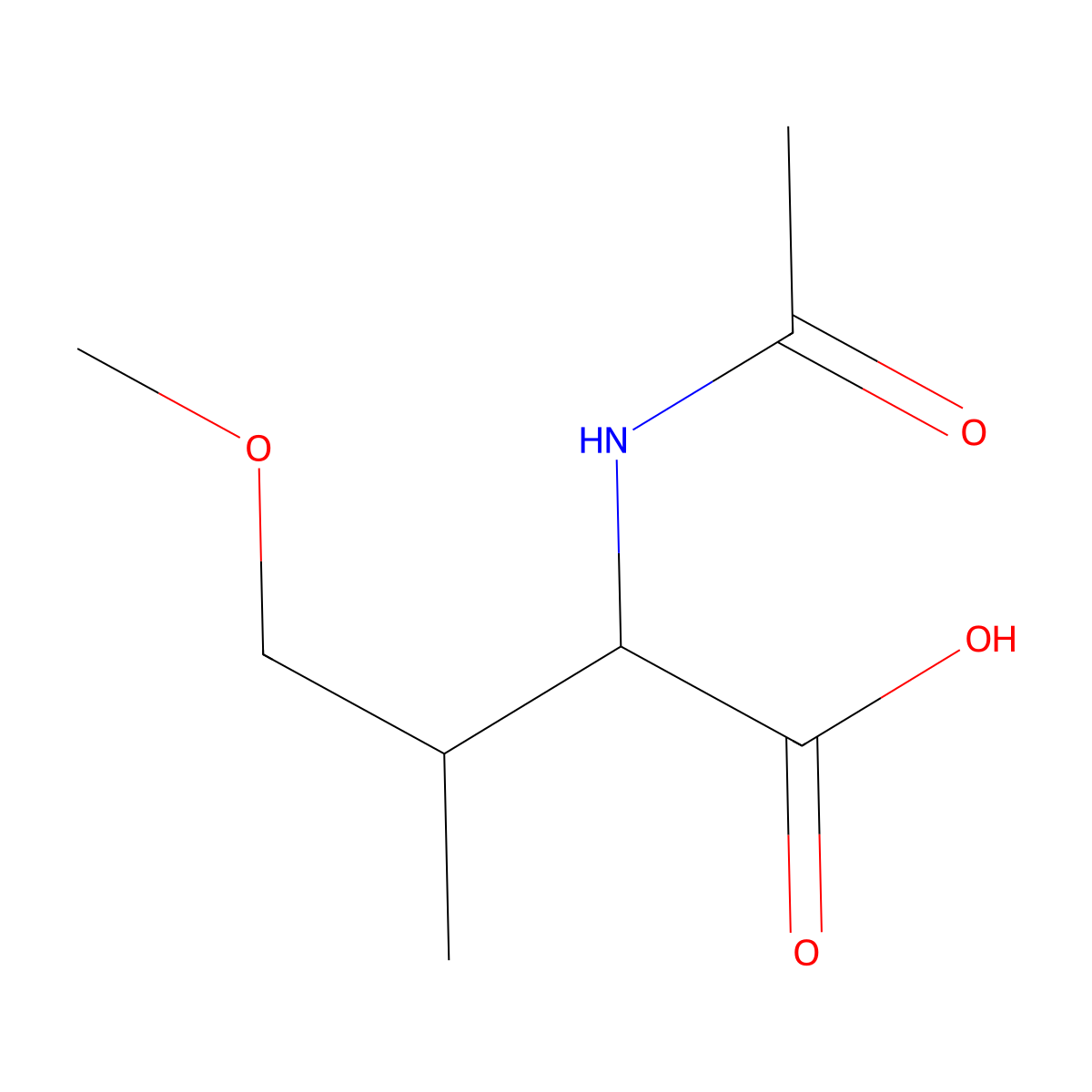 2-Acetamido-4-methoxy-3-methylbutanoic acid molecular structure, CAS 1341623-76-4